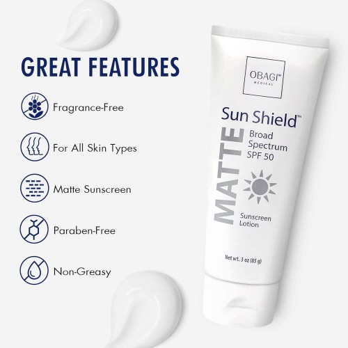 OBAGI SUNSCREEN SUN SHIELD MATTE BROAD SPECTRUM SPF 50 OBAGI SUNSCREEN SUN SHIELD MATTE BROAD SPECTRUM SPF 50